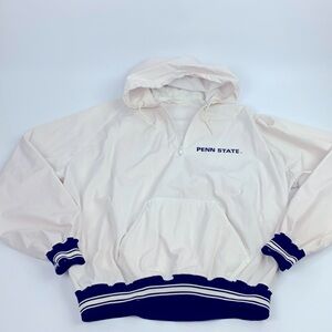 Vintage Penn State Hooded Quarter Zip Jacket Drawstring Front pocket PSU logo XL